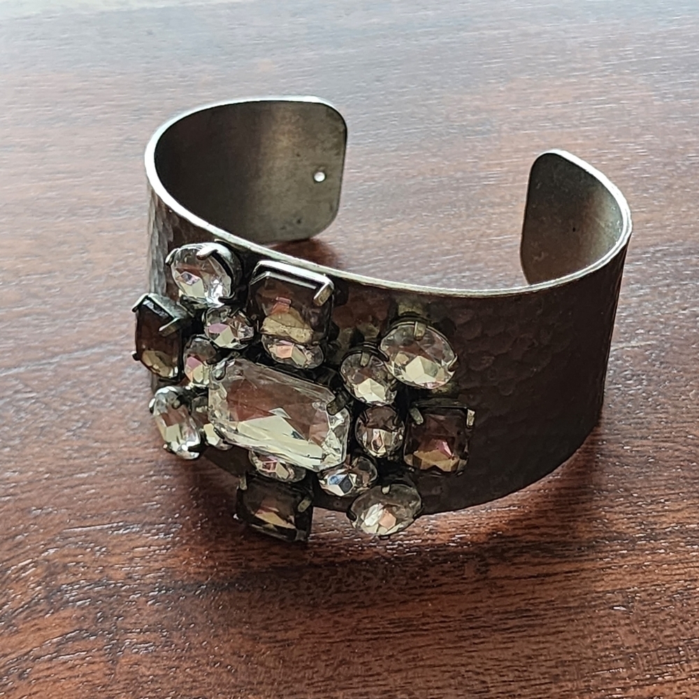 Boho bangle Silverstone crystal cuff bracelet